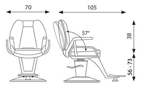 Europa Gentlemans Hydraulic Barber Chair dimensions