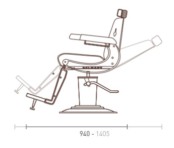 Apollo 2 Elite White Barber Chair dimensions