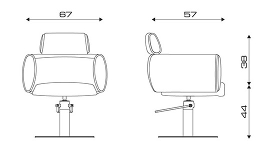 Coco Essential Hydraulic Salon Chair dimensions