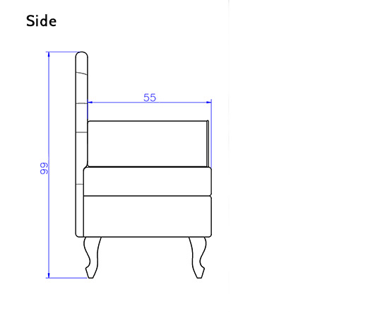 Madam Sofa side dimensions