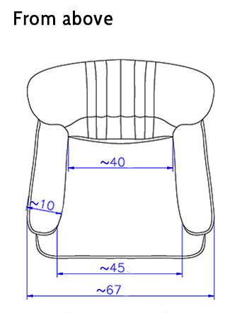 Ayala Zofia Styling Chair above dimensions