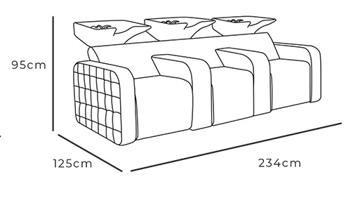 Deluxe Triple Backwash dimensions