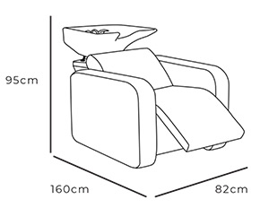 Manhattan Backwash with legrest extended dimensions