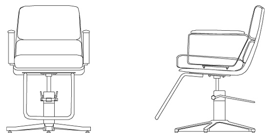 Salon Chair Takara Belmont Adria dimensions