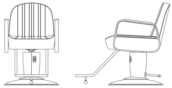 Salon Chair Takara Belmont Cadilla dimensions