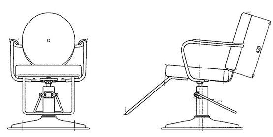 Salon Chair Takara Belmont Zen Ku dimensions