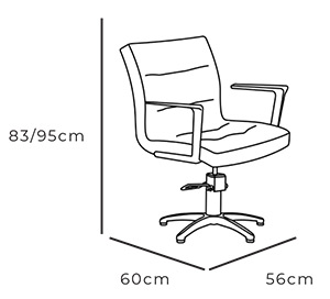 Alicia Hydraulic Styling Chair dimensions