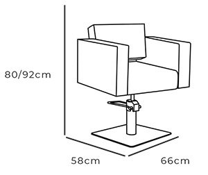 Ellen Hydraulic Styling Chair dimensions