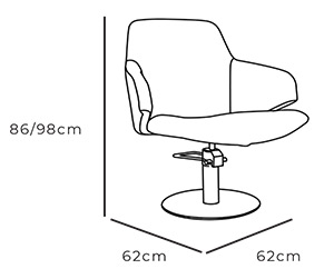 Essex Hydraulic Styling Chair dimensions