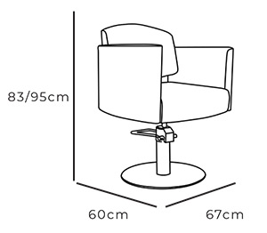 Nara Hydraulic Styling Chair dimensions
