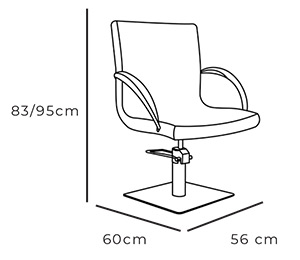 Sirius Hydraulic Styling Chair dimensions