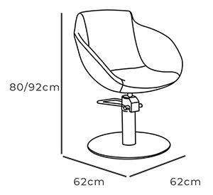 Tiffy Hydraulic Styling Chair dimensions