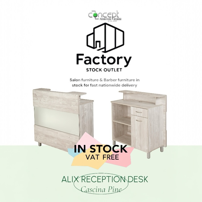 Alix Reception Desk in Cascina Pine finish In Stock